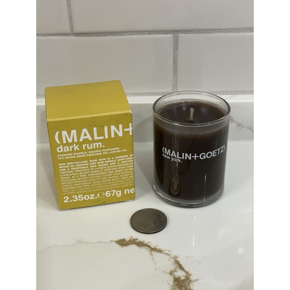 Malin + Goetz Dark Rum Scented Candle 2.35 oz/67 g Perfume‎ Oil Travel New Box